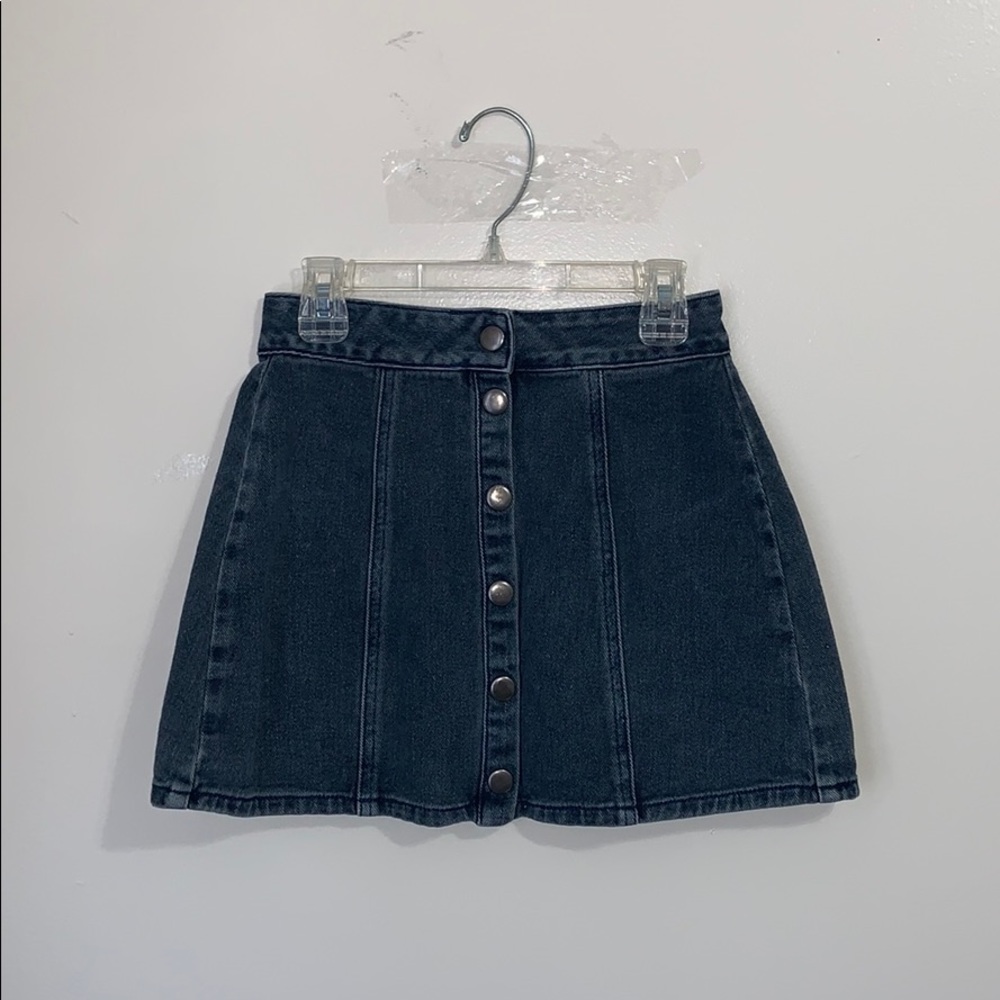 Button down denim skirt